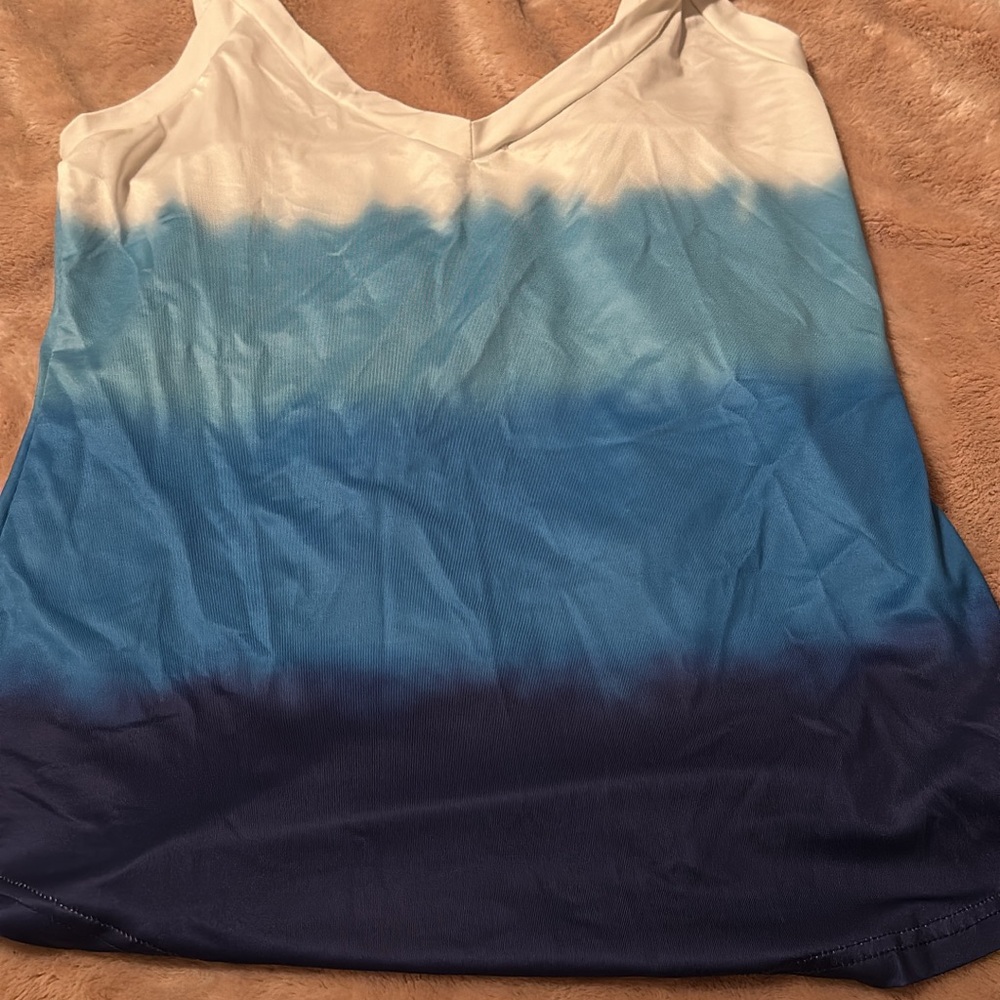 Blue Gradient Sleeveless Tank Top